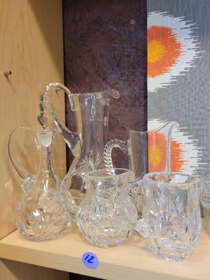 VINTAGE GLASS CRUET/ SMALL PITCHER LOT
