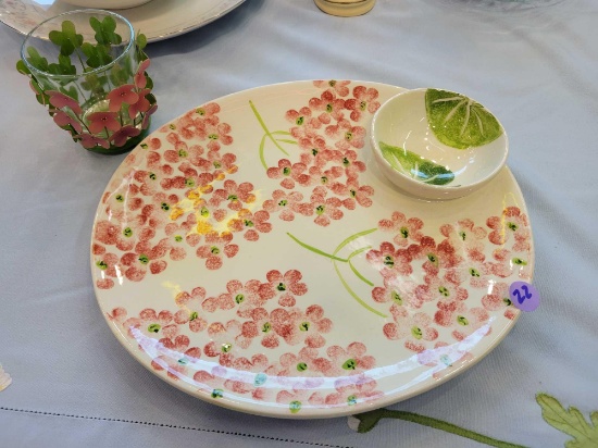 HAND PAINTED CERAMIC SERVING TRAY