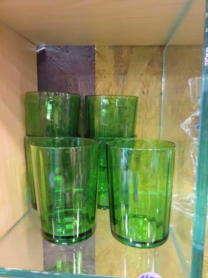 VINTAGE GREEN JUICE GLASS SET