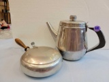 VINTAGE STIEFF PEWTER SILENT BUTLER AND HOTEL COFFEE POT