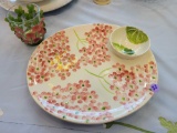 HAND PAINTED CERAMIC SERVING TRAY