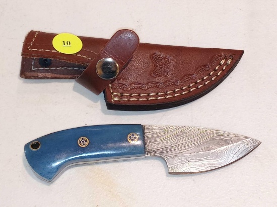 BLADE STYLE : DROP POINT; HANDLE : WOOD, HORN, RESIN, OR BONE, CUSTOM FIT TO EACH KNIFE; LENGTH OF