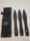 Double Edge Spear Point 3pc Set of Throwing Knives, 420A stainless 3mm rolled steel stock with