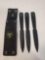 Ruko 3 Piece Double Edge Spear Point throwing knife set, S45C Carbon 2.5mm rolled steel stock with