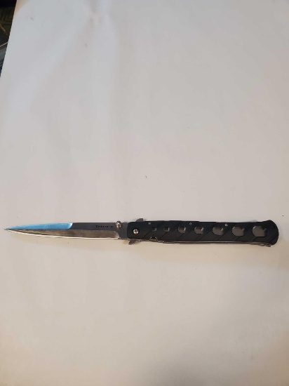 TiLite VI Folding knife, 6" Blade, 13" total length, black handle, see pictures for more details.