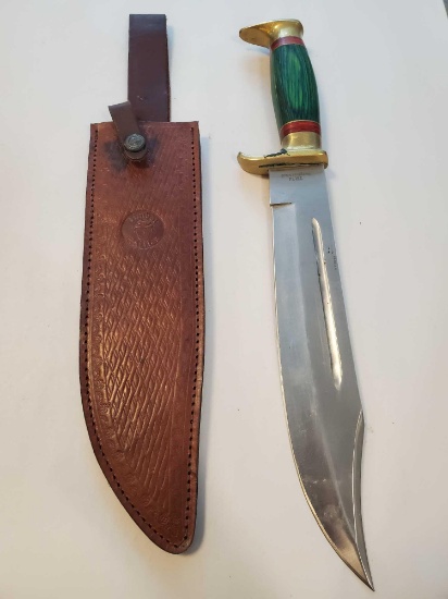 Timber Rattler Big Green Bowie Knife - TR74 11" Blade, 16" total