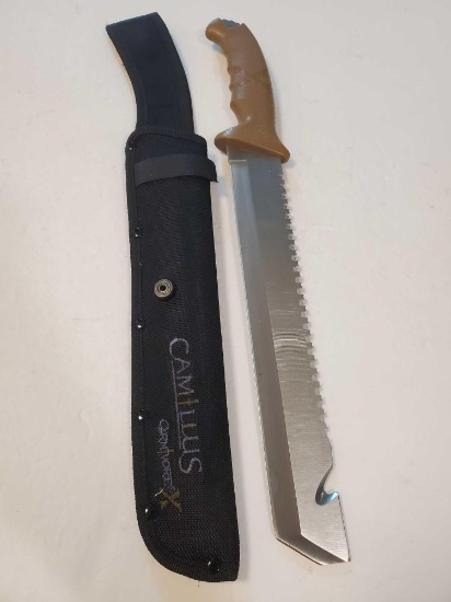 Camillus Carnivore X 17 1/2" Machete with Sheath, Titanium-Bonded Blade 11 1/4" & Ballistic Nylon