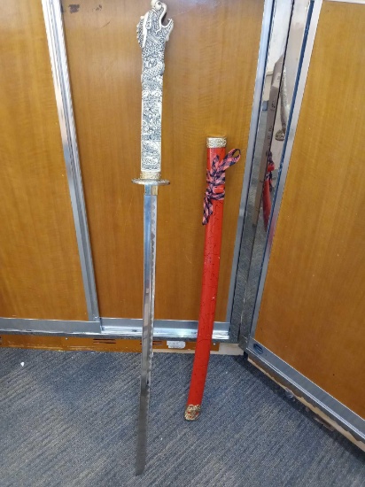 Ivory Dragon Handmade Samurai Sword Katana 1045 Carbon Steel Blade. for Collection, Gift, Straw Mat