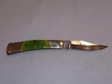 STEELE WARRIOR COBRA 440 STAINLESS GOLD BOND #FCC FOLDING POCKET KNIFE IN THE COLOR GREEN