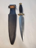 Edge CO Knives, Dagger w/Leather Sheath. 440 steel 7 1/2