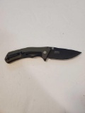 Kershaw Knockout Olive/Black Pocket Knife, 3.25 inch Cerakote 14C28N Steel Blade, Anodized Aluminum