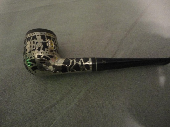 MEDICO STERLING SILVER OVERLAY SMOKING PIPE ALL ITEMS ARE SOLD AS IS, WHERE IS, WITH NO GUARANTEE OR
