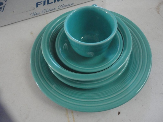 FIESTAWARE ? BLUE 5-PIECE SET ALL ITEMS ARE SOLD AS IS, WHERE IS, WITH NO GUARANTEE OR WARRANTY. NO