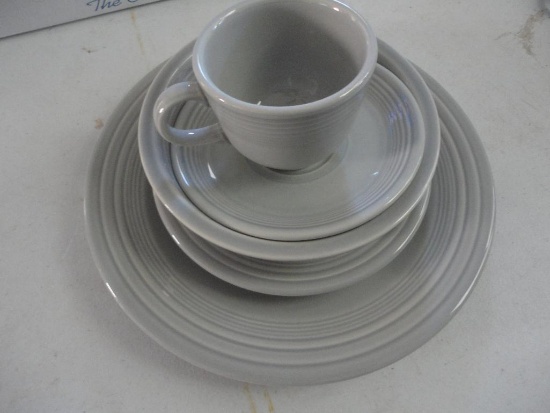 FIESTAWARE ? GRAY 5-PIECE SET ALL ITEMS ARE SOLD AS IS, WHERE IS, WITH NO GUARANTEE OR WARRANTY. NO