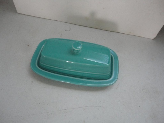 FIESTAWARE ? BLUE BUTTER DISH ALL ITEMS ARE SOLD AS IS, WHERE IS, WITH NO GUARANTEE OR WARRANTY. NO