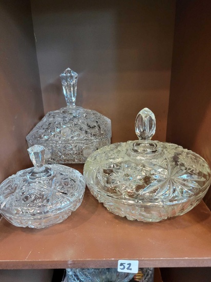 COVERED CANDY DISH LOT