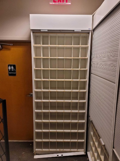 Back Hall of Optical office - a Standard brand medical/optical organization cabinet with inside