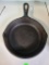 SK #3 CAST IRON SKILLET. IS SOLD AS IS WHERE IS WITH NO GUARANTEES OR WARRANTY, NO REFUNDS OR