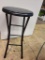 SINGLE BLACK STOOL. MEASURES APPROX. 12 IN W X 24 IN H. IS SOLD AS IS WHERE IS WITH NO GUARANTEES OR