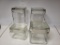 4 PIECE ANCHOR HOCKING GLASS CONTAINER SET WITH LIDS. IS SOLD AS IS WHERE IS WITH NO GUARANTEES OR
