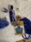 (SC) BLUE COSTUME JEWELRY LOT. THE LOT INCLUDES 4 NECKLACE AND EARRING SETS. IS SOLD AS IS WHERE IS