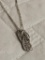 (SC) STERLING SILVER FLIP FLOP WITH STONES NECKLACE. MARKED 925. CHAIN MEASURES 18