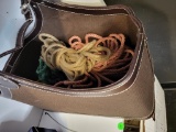 BAG FULL OF ROPES OF VARIOUS SIZES AND COLORS. IS SOLD AS IS WHERE IS WITH NO GUARANTEES OR