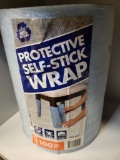 100SQ FT OF PROTECTIVE SELF-STICK WRAP. IS SOLD AS IS WHERE IS WITH NO GUARANTEES OR WARRANTY, NO