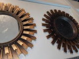 PAIR OF MID CENTURY MODERN WALL D?COR MIRRORS. IS SOLD AS IS WHERE IS WITH NO GUARANTEES OR