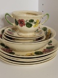VINTAGE SHENANDOAH WARE PADEN CITY POTTERY PLATE AND BOWL SET. IS SOLD AS IS WHERE IS WITH NO