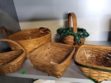 LOT OF 5 LONGABERGER BASKETS. TO INCLUDE WCM 1988, IS 2006, MKA 2006, SLT 2007 AND JAP 2000. IS SOLD