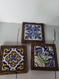 LOT OF 3 VINTAGE DAL TILE TRIVET MADE IN MEXICO. IS SOLD AS IS WHERE IS WITH NO GUARANTEES OR