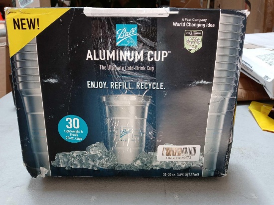 Ball Aluminum Cup | The Ultimate 100% Recyclable Cold-Drink Cup | 20 oz. Cup, 30 Pack