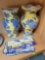 YELLOW AND BLUE POTTERY LOT