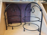 PAIR OF WROUGHT IRON PIE/PLATE HOLDERS