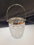 VINTAGE SUGAR CUBE PAIL WITH SILVERPLATE HANDLE