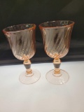 FRENCH PINK WINE GLASSES