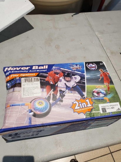 Hover ball set for kids, 2 goals, 2 sticks, puck, soccer ball, large hovering puck, please see the