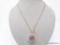 .925 STERLING SILVER RUBY & WHITE SAPPHIRE PENDANT WITH YELLOW GOLD OVERLAY 18