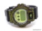 CASIO G-SHOCK WRIST WATCH, MODEL #DW-6900 - BLACK & YELLOW WITH YELLOW CRYSTAL ACCENTS. 20 BAR WATER