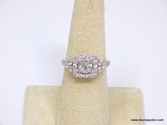 14K WHITE GOLD CAST DIAMOND UNITY RING. CONDITION IS NEW, GOOD WORKMANSHIP. THE FEATURED DIAMOND IS