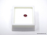 OVAL CUT NATURAL RED SPINEL GEMSTONE, APPROX. 0.55 CARATS. MEASURES 6MM X 4MM.