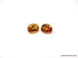 LOT OF (2) OVAL SHAPE IRAI BRAZIL CITRINE GEMSTONES, APPROX. 2.50 CARATS EACH. THEY MEASURE 10MM X