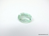 LARGE OVAL CUT PALE GREEN FLUORITE GEMSTONE. MEASURES 17.9MM X 13MM.