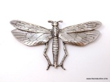 VINTAGE UNMARKED VICENT SIMONE STERLING SILVER DRAGONFLY PIN/BROOCH. IT MEASURES APPROX. 3-1/4