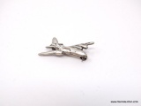 VINTAGE CONVAIR GREEN BUCK STERLING SILVER B-32 AIRPLANE LAPEL PIN. MARKED ON THE INSIDE 