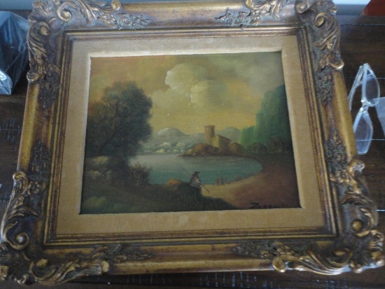 FRAMED OIL ON CANVAS PAINTING ?PASTORAL?, SIGNED BY ZACCARI ALL ITEMS ARE SOLD AS IS, WHERE IS, WITH