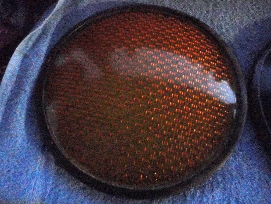 GLASS TRAFFIC LIGHT LENS ? ORANGE ALL ITEMS ARE SOLD AS IS, WHERE IS, WITH NO GUARANTEE OR WARRANTY.