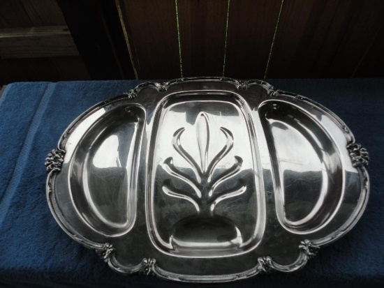 REMBRANCE SILVER-PLATE MEAT TRAY ALL ITEMS ARE SOLD AS IS, WHERE IS, WITH NO GUARANTEE OR WARRANTY.