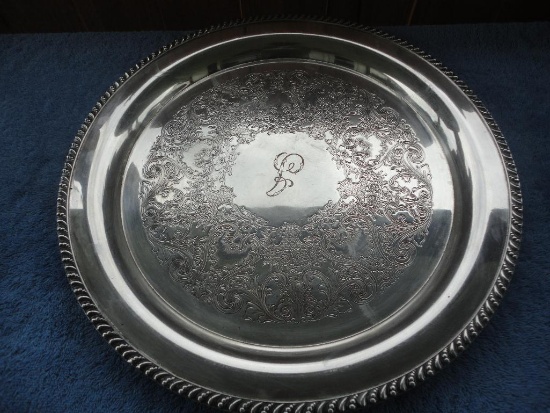 AVON WM ROGERS 15 INCH SILVER-PLATE PLATTER ALL ITEMS ARE SOLD AS IS, WHERE IS, WITH NO GUARANTEE OR